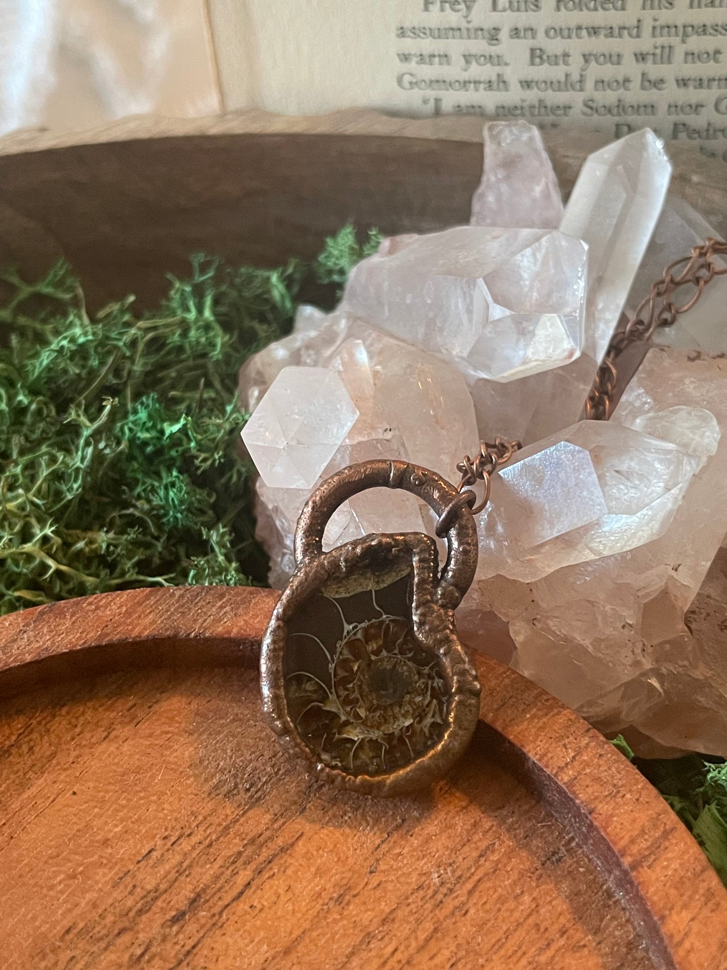 Electroformed Copper Ammonite Necklace