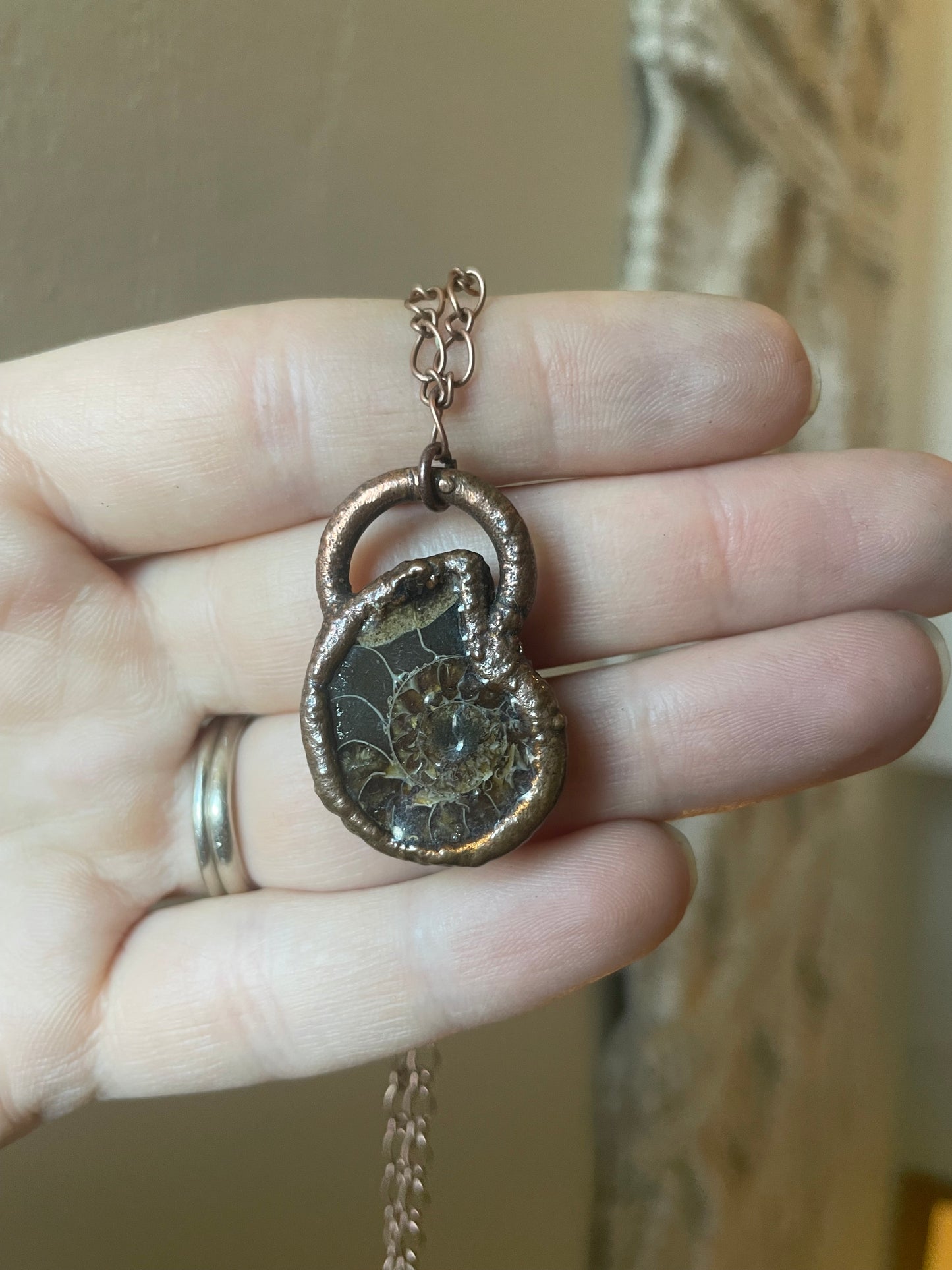 Electroformed Copper Ammonite Necklace